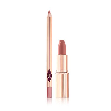 Pink Lipstick, Lip Kit, Pillow Talk, Charlotte Tilbury, Lip Liner, Makeup, Pink, Gold, Make Up