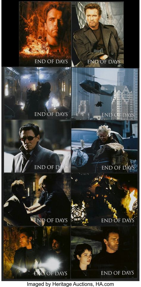 End Of Days Movie, End Of Days, Arnold Schwarzenegger, Lobby Cards, Auction, Saying Goodbye, Movie Posters, Film Posters