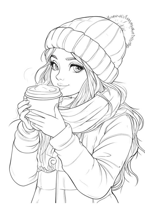 Enjoy these Baddie Girls Winter Coloring Pages for Adults! Perfect for relaxing on cold days. Download them now for free and start coloring! Animated Coloring Pages, Adult Coloring Books Printables Free, Color Pages Free Printable, Cute Girl Coloring Pages, Princess Coloring Pages Free Printable, Coloring Pages Free Printable Adult, Coloring Pages For Adults Aesthetic, Baddie Coloring Pages, Coloring Pages People