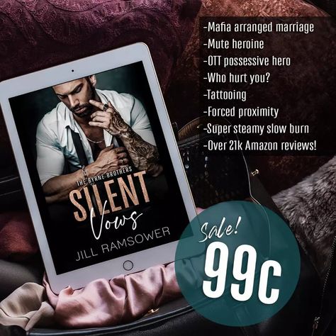 DEAL ALERT Silent Vows by @jillramsowerauthor is on sale for $0.99 for a limited time only! Download today! https://geni.us/SilVowsAmzn #DarkRomance #RomanticSuspense #AntiHero #ArrangedMarriage #CloseProximity #valentineprlm @valentine_pr_ @reading_is_our_passion @demetra.iliopoulos @read.write.blog.booklikes Silent Vows, Amazon Reviews, Arranged Marriage, Close Proximity, Romantic Suspense, Slow Burn, Books To Read, Limited Time, To Read