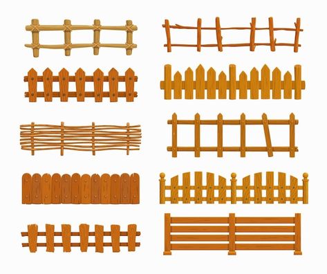 Wood Picket Fence, Decorative Pillars, Garden Fence Art, Fence Garden, 동화 삽화, Silhouette Tattoos, Props Art, Farm Fence, Barn Design