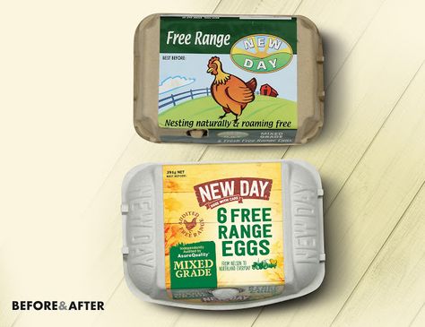 New Day Free Range Eggs on Packaging of the World - Creative Package Design Gallery Eggs Packaging Design, Eggs Packaging, Eggs Ideas, Free Range Eggs, Egg Packaging, Product Innovation, Egg Design, Creative Package, Local Farm