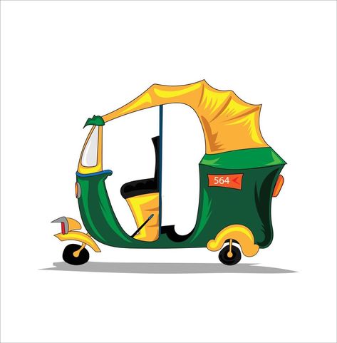 Funny Indian amd Pakistani auto rickshaw vector illustration Auto Illustration Indian, Auto Rickshaw Illustration, Rickshaw Illustration, Cartoon Making, Types Of Video Games, Auto Rickshaw, Social Media Advertising Design, Tuk Tuk, Arm Band Tattoo