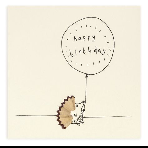 Birthday Hedgehog, Happy Birthday Cards Diy, Creative Birthday Cards, Pencil Shavings, Birthday Card Drawing, Simple Birthday Cards, Birthday Card Craft, Cute Birthday Cards, Bday Cards