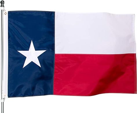 Amazon.com : Texas Flag Outdoor - Heavy Duty Nylon Texas State Flags with Embroidered Stars, Sewn Stripes and Brass Grommets : Patio, Lawn & Garden Ohio Flag, Texas State Flag, Sports Flags, Us Flags, Flag Store, Embroidered Stars, Texas Flag, Texas Flags, Double Stitch