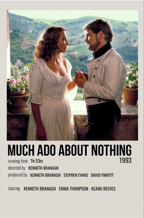 Much Ado About Nothing Poster, Much Ado About Nothing Aesthetic, Beatrice Much Ado About Nothing, Shakespeare Movies, Movie Cinematography, Polaroid Movie Poster, Much Ado About Nothing, Sean Leonard, Comfort Movies