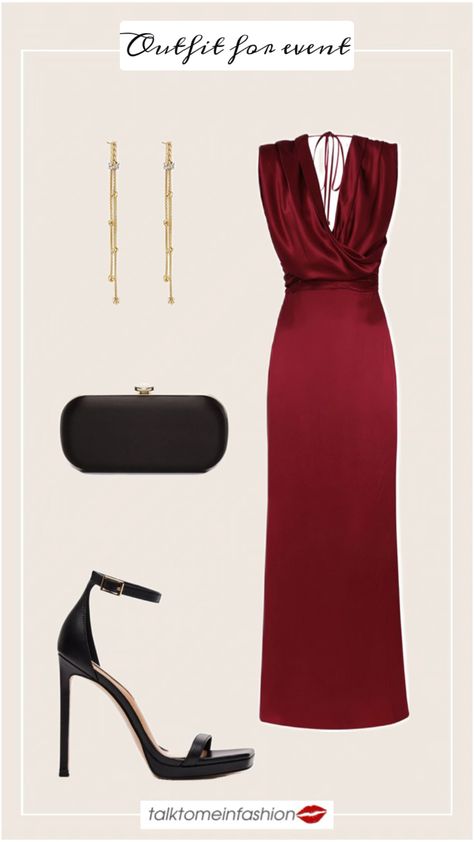 Outfit For Event, Ootd Fashion, Wedding Bride, Red Dress, Ootd, Heels, Red, Christmas, Black