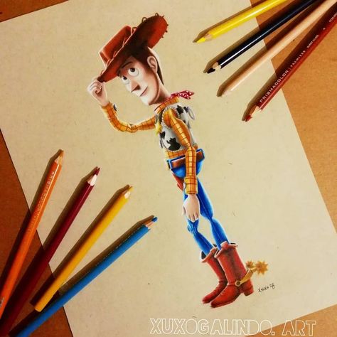 Drawing Scenery, Disney Illustration, Prismacolor Art, Story Drawing, Disney Animated Movies, Drawing Now, Woody Toy Story, Paper Drawing, Color Pencil Drawing