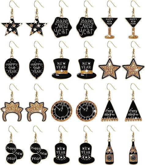 Super cute new year earrigns. They are festive and perfect for party favors or wearing to the party. Enjoy them all or share with friends Party Accessories Jewelry, Star Hat, 2023 Year, Accessory Jewelry, Womens Earrings Studs, Holiday Earring, Glitter Stars, New Year’s Eve, Holiday Gathering