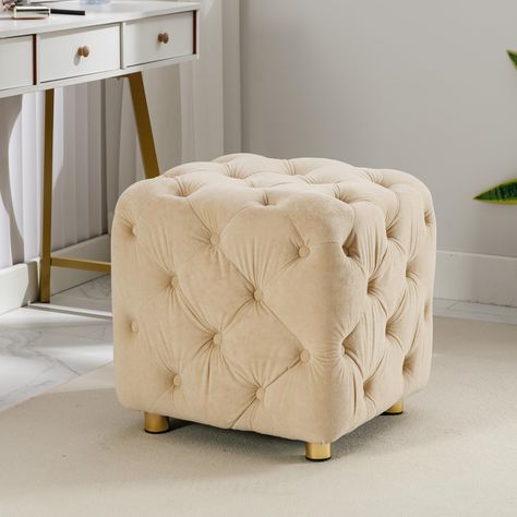 Stools For Living Room, Velvet Bedroom, Hamptons Modern, Bedroom Ottoman, Dressing Table Stool, Makeup Chair, Foot Rest Ottoman, Bedroom Entrance, Concealed Storage