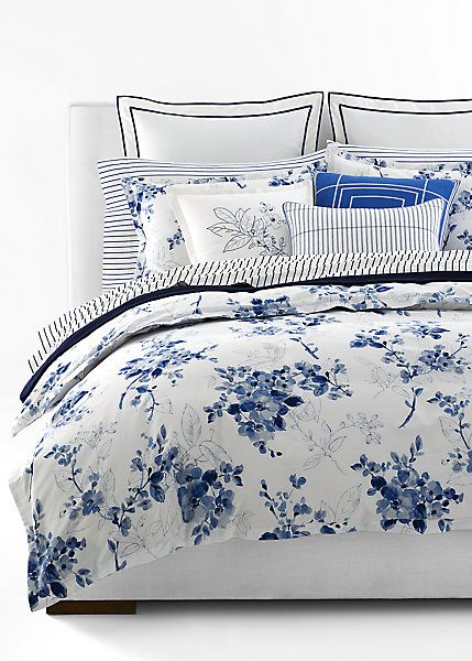 Sandra Bedding Collection Paisley Duvet, Ralph Lauren Bedding, Floral Comforter Sets, Blue Comforter, White Duvet Covers, Floral Duvet Cover, White Duvet, Floral Duvet, King Comforter Sets