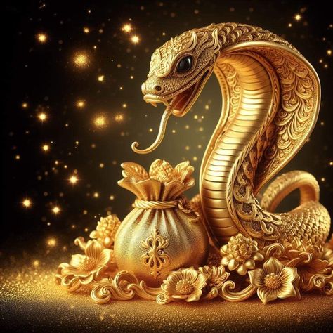 Snake Wallpaper, Lucky Wallpaper, Golden Snake, Chinese New Year Design, Kit Design, Year Of The Snake, Snake Design, Art Tools, My Photo Gallery