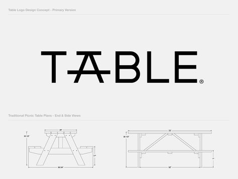 Table Logo by Paulius Kairevicius | Dribbble | Dribbble Table Logo Design Ideas, Table Logo Design, Logo Design Furniture, Furniture Logo Design Ideas, Furniture Branding, Interior Design Logo, Picnic Table Plans, Rustic Bedroom Furniture, Furniture Logo