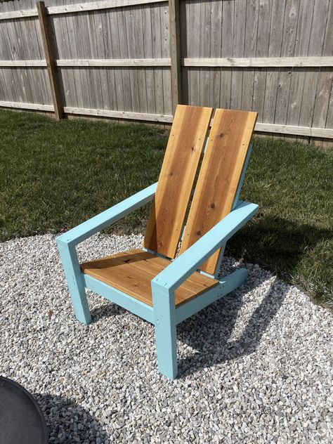 Backyard Boardwalk, Patio Chairs Diy, Adirondack Chairs Diy, Build Outdoor Furniture, Modern Adirondack Chair, Adirondack Chair Plans, Wood Adirondack Chairs, Modern Adirondack, Wooden Pallet Furniture