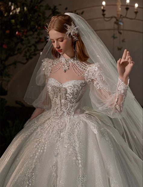 Elegant Fantasy Wedding Dress, Victorian Royal Wedding Dress, Edwardian Wedding Dress Vintage, Fantasy Royal Wedding Dress, Victorian Bridal Gown, Royal Looking Wedding Dresses, Victorian Themed Wedding Dress, Glamorous Wedding Dress Luxury, Midevil Wedding Dress Fairytale