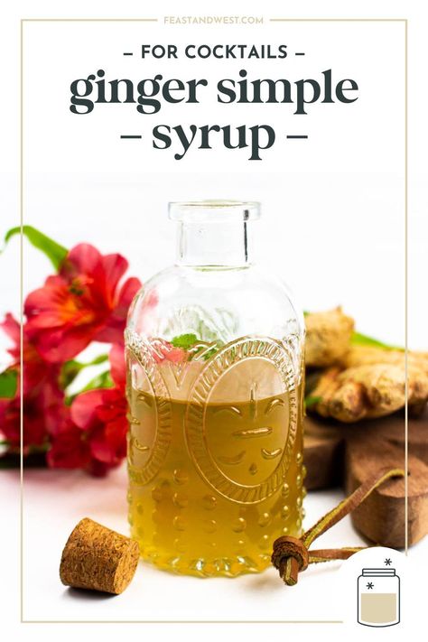 Making your own ginger syrup for cocktails is so easy! Bring the spiced flavor of fresh ginger to your drinks in just a few simple steps. What Is Simple Syrup, Ginger Simple Syrup, Syrup For Cocktails, Ginger Uses, Thyme Simple Syrup, Simple Syrup Recipes, Lavender Syrup, Cocktail Syrups, Blueberry Syrup