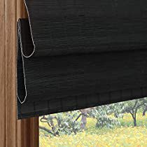 Check this out! Bamboo Shades Bedroom, Blinds With Valance, Outside Mount Blinds, Sliding Glass Door Coverings, Glass Door Coverings, French Door Window Treatments, Bamboo Roller Shades, Black Blinds, Passenger Pigeon