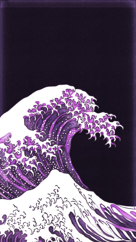 Purple Waves Wallpaper, Dark Purple Wallpaper Aesthetic, Wallpapers God, Dope Wallpaper Iphone, Wave Wallpaper, Genos Wallpaper, Japanese Pop Art, Samurai Wallpaper, Dark Purple Wallpaper