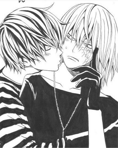 Mello X Matt, Mello And Matt, Black And White, Anime, White, Black