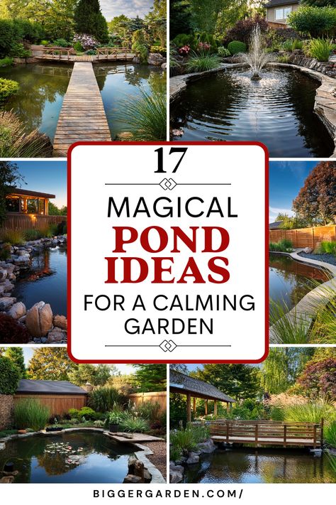 Uncover 17 stunning pond ideas to elevate your garden oasis with small backyard ponds and charming backyard waterfall features. Explore waterfall ideas, taman air designs, and innovative garden pond design options for outdoor ponds. Try DIY pond projects to craft your dream garden water feature. Koi Pond Design Ideas, How To Build A Pond, Diy Pondless Water Feature, Japanese Water Feature, Zen Backyard Ideas, Modern Pond, Enchanting Backyard, Pond Rocks, Zen Pond