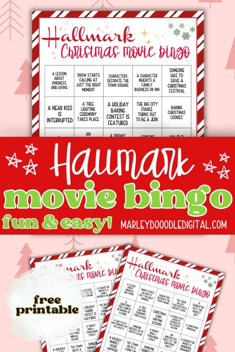 Add some extra fun to your Hallmark Christmas movie marathons with this free printable bingo game! Perfect for cozy nights in or a festive movie party, these bingo cards are filled with all the classic Hallmark movie moments. Whether you're watching alone or hosting a holiday party, this bingo game will keep everyone entertained. Download your free bingo cards today! Hallmark Movie Bingo Card, Hallmark Bingo Christmas, Hallmark Bingo, Hallmark Christmas Movie Bingo, Christmas Movie Bingo, Free Christmas Movies, Holiday Bingo Cards, Teen Christmas Party, Movie Bingo