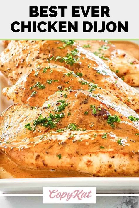 Mustard Sauce For Chicken, Chicken Dijon, Dijon Mustard Chicken, Dijon Chicken Recipes, Skinless Chicken Breast Recipes, Dijon Mustard Sauce, Dijon Chicken, Sour Cream Chicken, Pan Fried Chicken