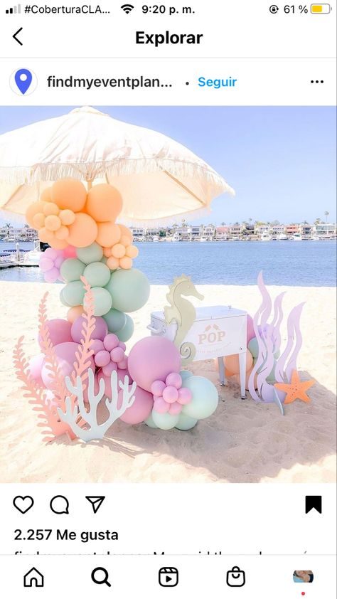 Ocean Birthday Party, Deco Ballon, Mermaid Birthday Party Decorations, Mermaid Theme Birthday Party, Beach Birthday Party, Ocean Birthday, Sea Baby Shower, Mermaid Theme Party, Sea Birthday Party