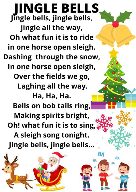 Jingle bells rhyme for kids #englishrhyme #jinglebellrhyme #learningforfun #educationforall Jingle Bell Song, Christmas Songs For Toddlers, Jingle Bells Lyrics, Rhyming Poems For Kids, Christmas Carols Songs, Nursery Rhymes Poems, Christmas Songs For Kids, Rhymes Lyrics, Nursery Rhymes Lyrics