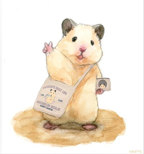 A Hamster, Bel Art, Art Kawaii, 강아지 그림, Cute Paintings, Cute Hamsters, Arte Inspo, Dessin Adorable, Cute Little Drawings