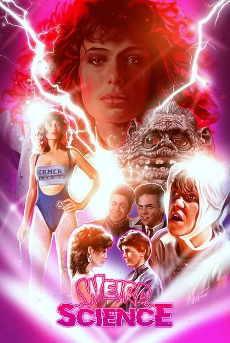 Weird Science Movie, 1980s Movie Posters, 80s Movie Posters, 1980s Films, Action Movie Poster, Movie Synopsis, Poster Inspiration, Key Art, Image Film