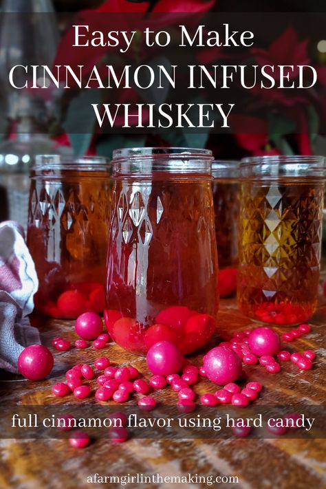 Check out this easy-to-follow tutorial and make your own cinnamon whiskey. This simple copycat version of Fireball will knock your socks off. #infusedwhiskey #cocktails #homemadegift #whiskey Homemade Fireball, Infused Whiskey, Cinnamon Hard Candy, Fireball Recipes, Flavored Alcohol, Diy Cinnamon, Cinnamon Whiskey, Whiskey Recipes, Fireball Whiskey