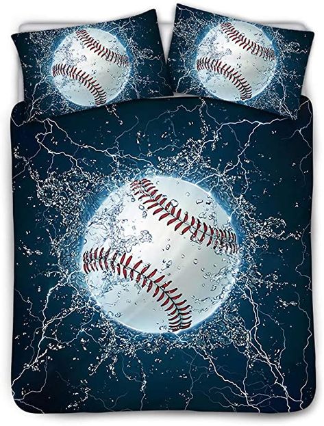 FOR U DESIGNS Cool Baseball Bedding Set 1 Duvet Cover Plus 2 Pillow CasesUltra Soft Coverlet Cushion Cover for Kids Machine Washable Beige Lining Twin(68in X 88in) Baseball Bedding, Baseball Bed, Boys Duvet Cover, Kids Comforter Sets, Sports Bedding, Christmas Bedding Set, Football Bedding, Kids Comforters, 3d Bedding