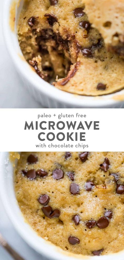 Microwave Cookie, Microwave Dessert, Dishes To Make, Paleo Cookies, Paleo Recipes Dessert, Paleo Baking, Paleo Sweets, Paleo Treats, Microwave Recipes