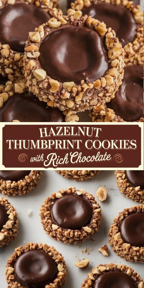 Chocolate Hazelnut Thumbprint Cookies Recipe - Emma's Cake Studio Christmas Desserts Recipes, Easy Christmas Desserts, Chocolate Hazelnut Cookies, Hazelnut Recipes, The Best Christmas Cookies, Chocolate Thumbprint Cookies, Easy Christmas Cookies, Hazelnut Cookies, Christmas Cookbook