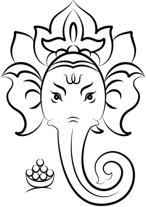 Coloring page: Hindu Mythology: Ganesh (Gods and Goddesses) #19 - Printable coloring pages Arte Ganesha, Tattoo Elephant, Hindu Elephant, Ganesha Elephant, Ganesha Drawing, Polynesian Tattoos, Kerala Mural Painting, Geometric Tattoos, Ganesh Art