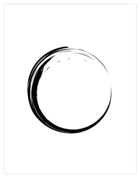 Zen Tattoo, Zen Circle, Circle Tattoos, Circle Tattoo, Monochrome Art, Minimalist Artwork, Unframed Art Prints, Mini Tattoos, A Circle