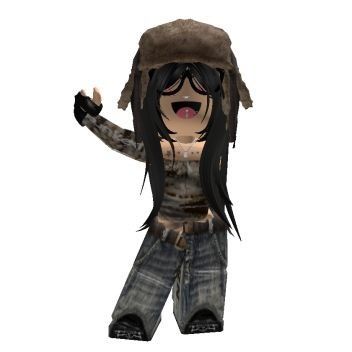 Ushanka Roblox Outfit, Emo Roblox Outfits, Rblx Avatar, Roblox Emo Outfits, Save Outfits, Y2k Outfit Ideas, Roblox 3, Rblx Fits, Female Avatar