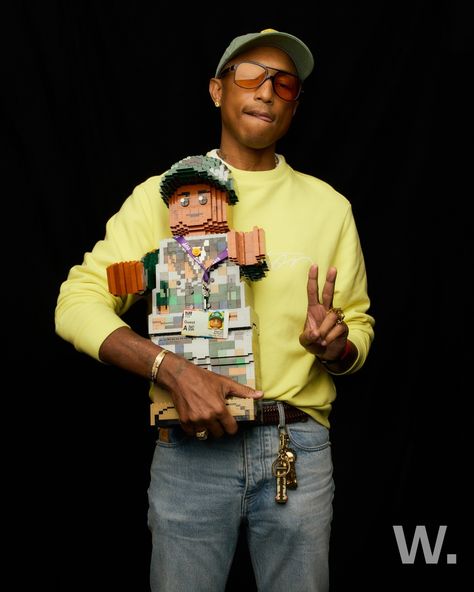 TheWrap (@thewrap) on Threads Pharell Williams 90s, Piece By Piece Pharrell Williams, Pharrell Williams 2000s, Pharrell Fashion, Pharell William, Lego Library, 2000s Wallpaper, 90s Culture, Lv Fashion