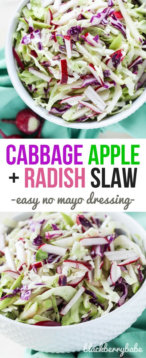 Apple Slaw Recipe, Radish Slaw, Radish Recipe, Slaw Salad, Mayo Recipe, Apple Slaw, Radish Recipes, Slaw Recipe, Csa Recipes