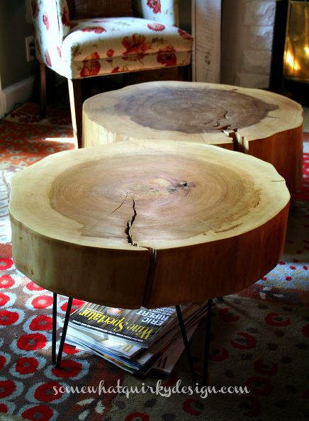 these tables i made from large tree slices make me happy, diy, repurposing upcycling, rustic furniture Tree Stump Furniture, Tree Trunk Table, Tree Stump Table, Log Table, Trunk Table, Diy Dining Table, Decor Ikea, Diy Tree, Tree Slices