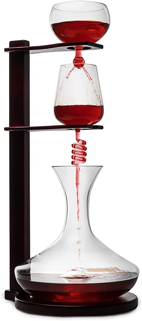 Wine Tower Decanting & Aerator Set by The Wine Savant - Unique Wine Decanter - 3 Aerating Parts - Upper, Middle & Lower Aerators - Whisky & Wines Carafe, Proven to Enhance & Improves Flavor & Aromas Wine Tower, Wine Gadgets, Engraved Wine Glasses, Wine Aerators, Wine Carafe, Wine Tasting Experience, Personalized Wine Glasses, Wine Drinkers, The Last Drop