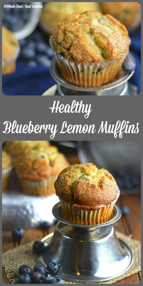 Lemon Blueberry Muffins Healthy, Lemon Muffins Healthy, Blueberry Lemon Muffins, Wheat Muffins, Muffins Blueberry, Whole Wheat Muffins, Weight Watcher Desserts, Muffins Healthy, Weekday Breakfast