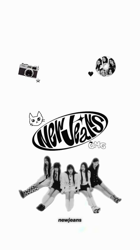 nwjns wallpaper Newjeans Wallpaper, Black White Wallpaper, Album Art Design, Iphone Layout, Black And White Wallpaper, White Wallpaper, Phone Themes, Kpop Wallpaper, Black Wallpaper