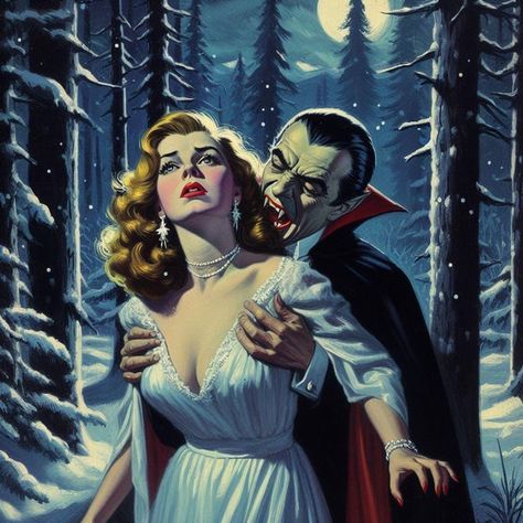 Vintage Vampire Art, Vampire Romance Art, Horror Pulp Art, Creepshow Art, Vamp Art, Horror Castle, Castlevania Anime, Vampire Romances, Monster Squad