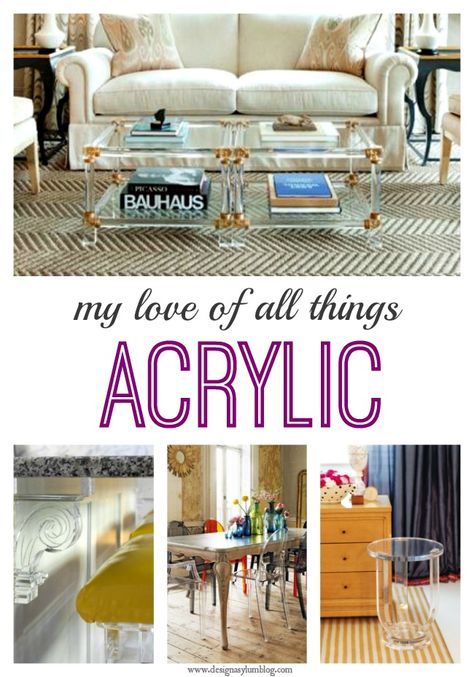 My Love of All Things Acrylic + a Giveaway Acrylic Furniture Decor, Rustic Home Decorating, Acrylic Furniture, Home Decorating Ideas Living Room, Amazing Crafts, Awesome Crafts, What Goes Around Comes Around, Decorating Ideas On A Budget, Diy Beauty Recipes