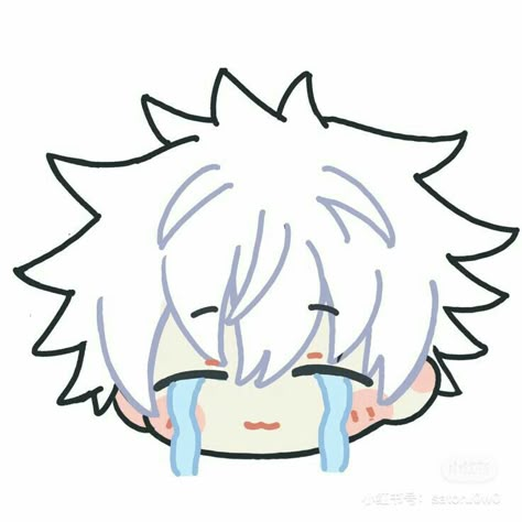 Gojo Satoru Cute Chibi, Cute Gojo Drawing, Jujutsu Kaisen Cute Chibi, Chibi Boy Drawing, Satoru Gojo Sketch, Gojo Cute Chibi, Gojo Crying, Gojo Satoru Sticker, Sticker Gojo