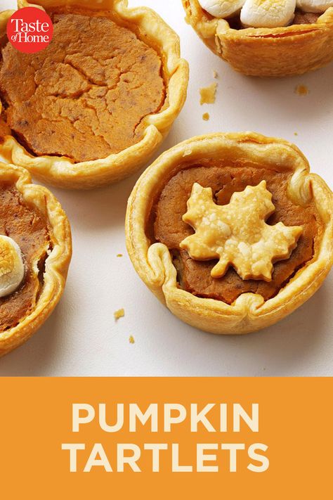 Pumpkin Tartlets Pumpkin Tartlets, Pie Tartlets, Pumpkin Tarts Recipe, Pumpkin Tarts, Mini Pumpkin Pies, Refrigerated Pie Crust, Pumpkin Pies, Spiced Pumpkin, Pumpkin Pie Filling