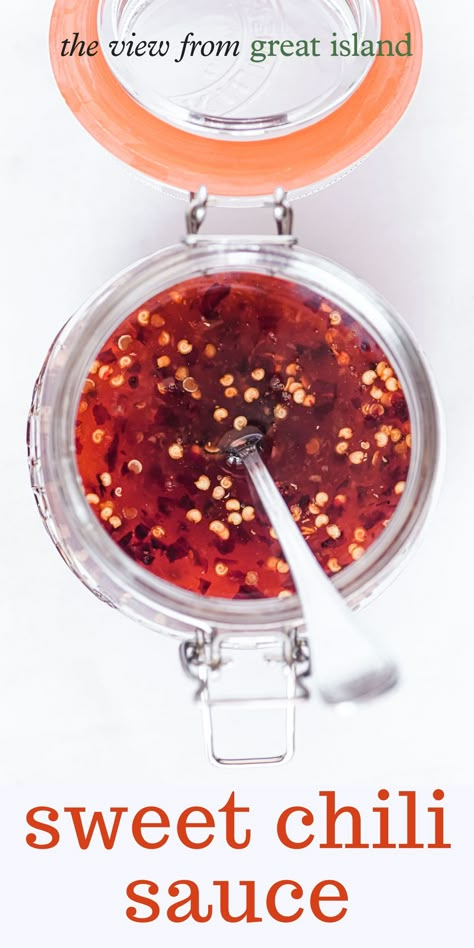 Sweet Chili Sauce Recipe Easy, Chili Sauce Recipe Easy, Ww Sauces, View From Great Island Recipes, Real Simple Recipes, Beef And Barley Soup, Sweet Chili Sauce Recipe, Beef And Barley, Beer Cheese Soup