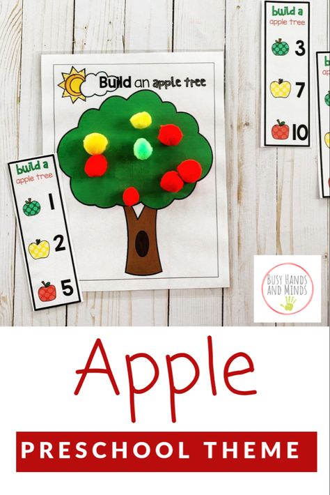 Apples Preschool Theme, Apple Tree Craft, Apple Literacy, Preschool Apples, Kindergarten September, Apple Center, Preschool Apple Theme, Prek Literacy, Craft Tree