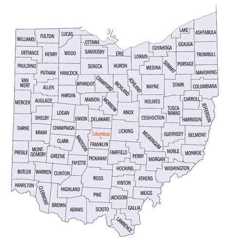 This map features every county in the state of Ohio. #Ohio #USA #Map Map Of Ohio, Holmes County Ohio, Genealogy Of Jesus, Genealogy Chart, Ohio Map, Genealogy Book, Dna Genealogy, Genealogy Free, Ohio History